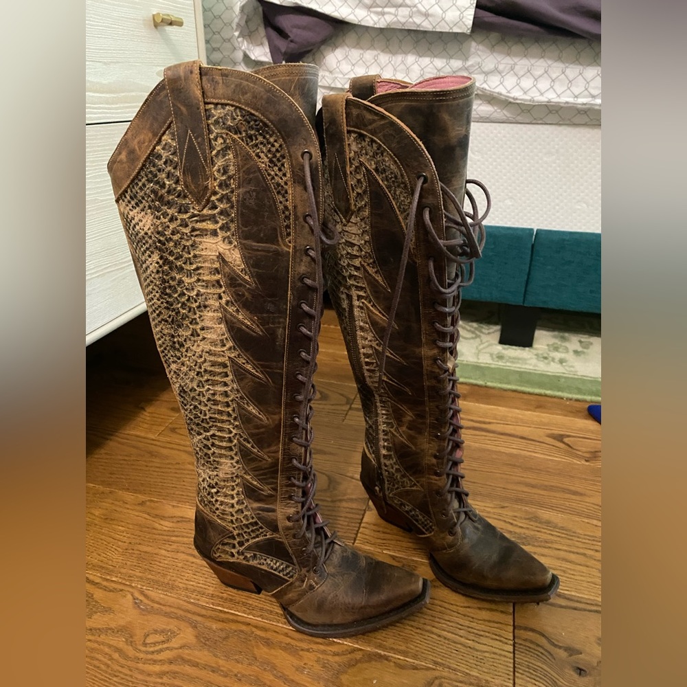 Tall cowboy boot by Lane, Junk Gypsy.